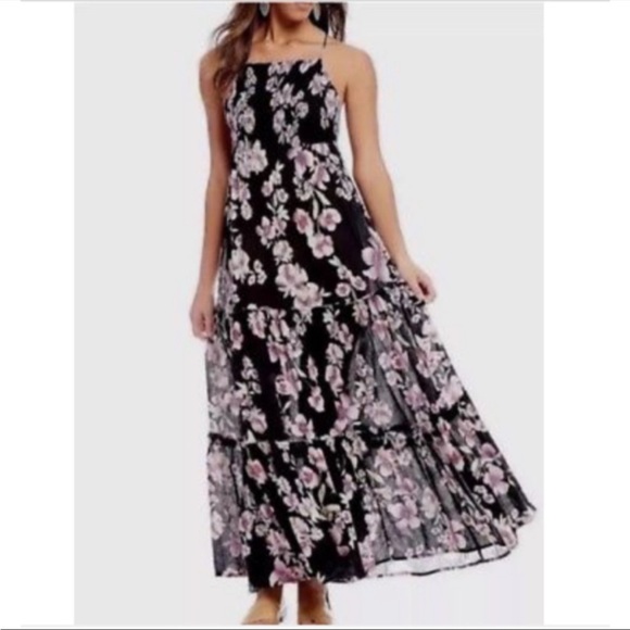 Free People Dresses Free People Garden Patty Black Floral Maxi